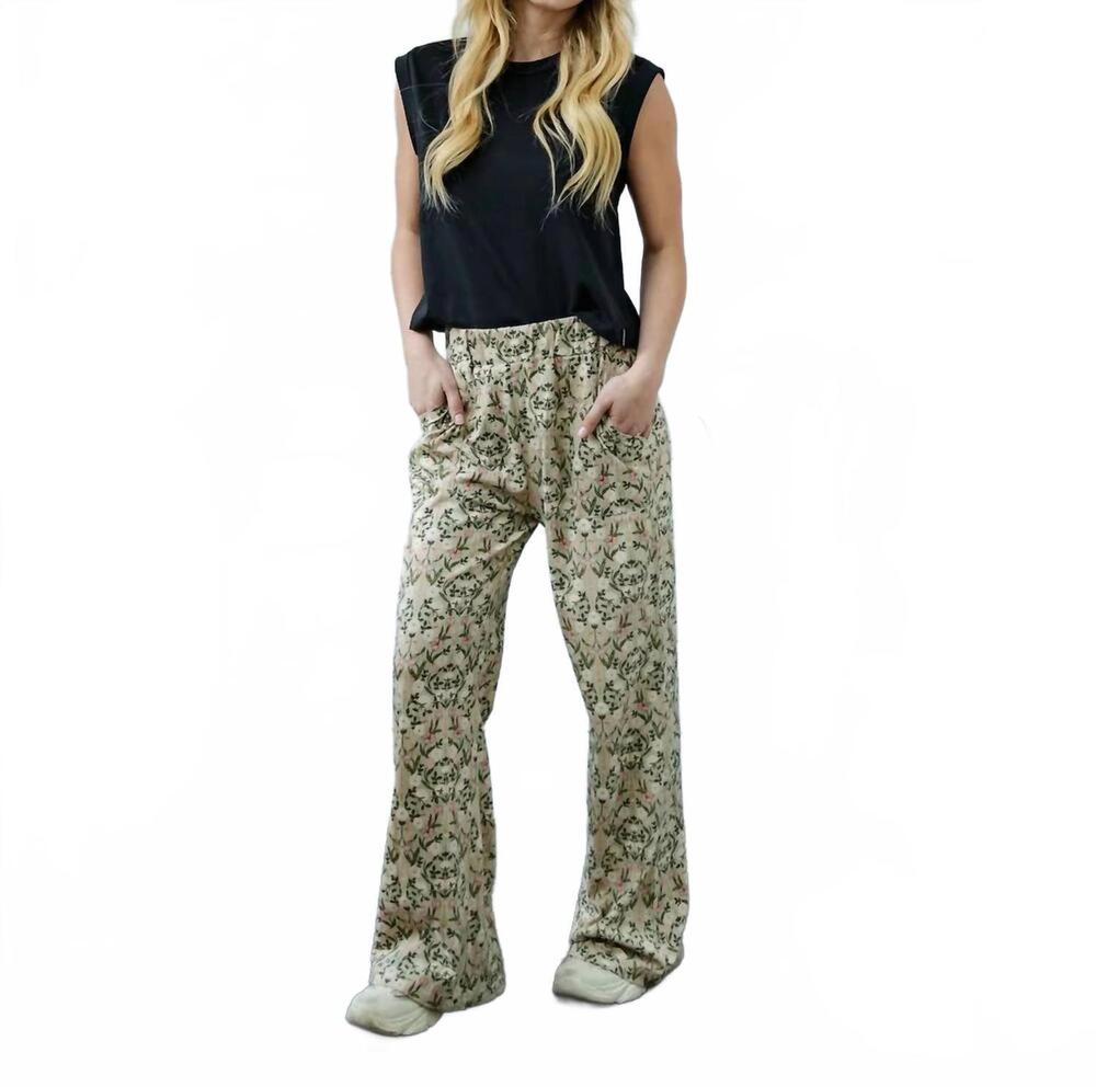 NEW KNOWN SUPPLY thorn wide leg pants in victorian floral